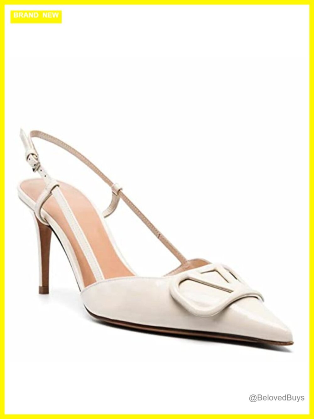 Women's Faux Leather Stiletto Heeled Slingback Sandals Pointed Toe Buckle Prom
